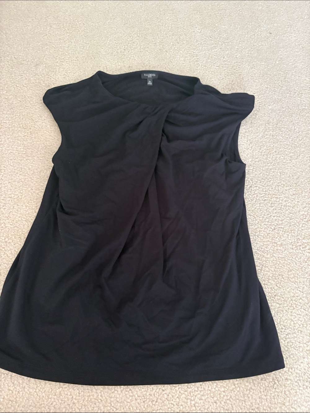 Talbots Black Sleeveless Twist-Detail Shell